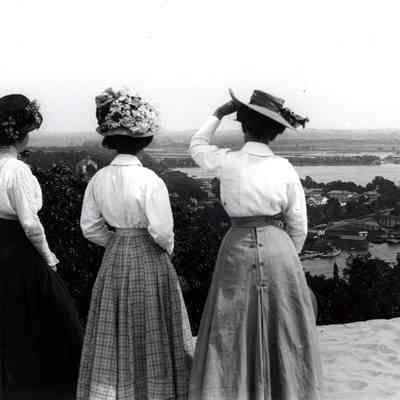 Three woman on Mt. Baldhead