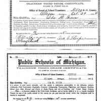 Ida M. Brown 3rd Grade Teaching Certificate