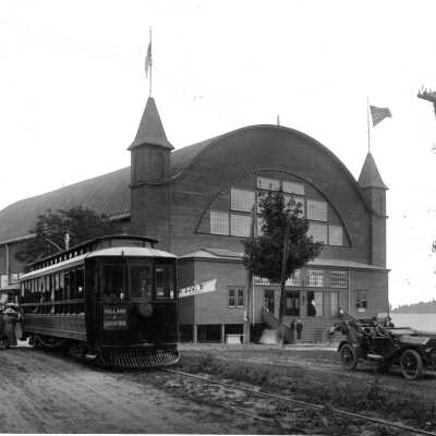 Pavilion and car
