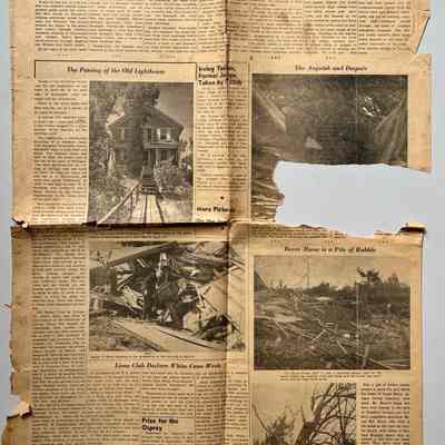 9. Partial front page from Commercial Record, 13 April 1956 covering aftermath of April 3 a pair of tornadoes, front