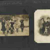          ES60005.JPG 1MB; When it all started Dec. 13, 1914. 
Left - Mary Haberer and Frank Sewers with dog
   