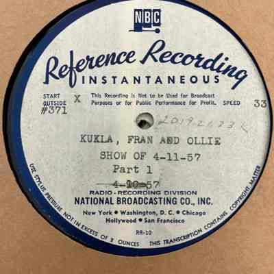 Disk k Side 2 - KUKLA FRAN AND OLLIE - Part 1 - 4/11/57