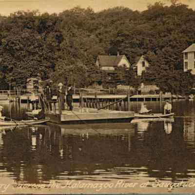 FerryScenesca1910.jpg 1.2MB: Old Chain Ferry across the Kalamazoo River at Saugatuck, Mich.