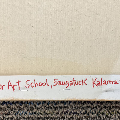 Note from the artist on back of canvas