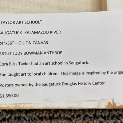 Note from the artist on back of canvas