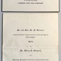          Death notice card for Harry C. Richards, Sr., 1939
Wedding invitation for Cleia, September 1902.
   