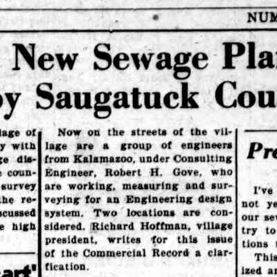 CR 1957 July 26 - sewage system.jpg: Robert H. Gove, consulting engineer