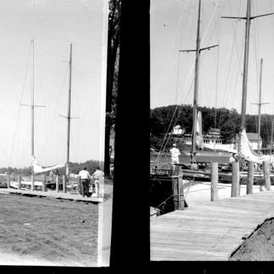 595BoatsDockedCa1960.jpg 332KB: Sailboats docked along boardwalk