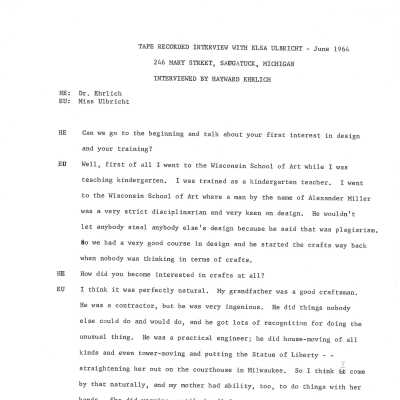 Elsa Ulbricht transcripts and thesis