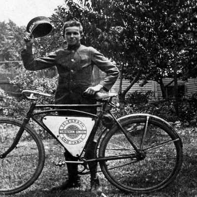 Telegraph boy & bike