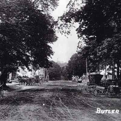 96-105-38_Butler_St._No._1907.jpg 1.6MB: 96-105-38 Butler Street 1907 with horse-drawn carriages and Leland Dept. Store