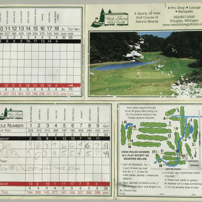 West Shore Golf Club scorecard