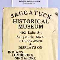 Saugatuck History Museum poster and letterhead
