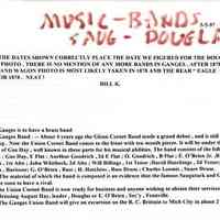 Music, Bands, Dances and Socials 1868-1883