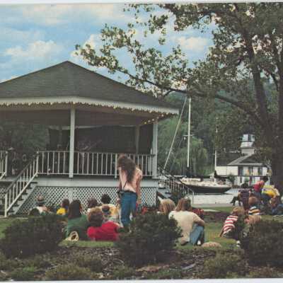 Bicentennial Bandstand on Saugatuck's Scenic Kalamazoo River Postcard
