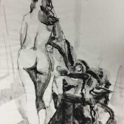 Two Nudes in Watercolor