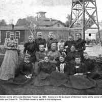          Kontio_Morrison_with_women_ca_1890.jpg 371KB; Woman on the left is Julia Morrison Francis ca 1890. Scene is in the backyard of Morrison home on the corner of Butler and Culver St. The Brittain house is visible in the background.
   