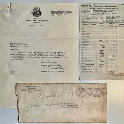 Water Dept. coorespondence 1918-1933
