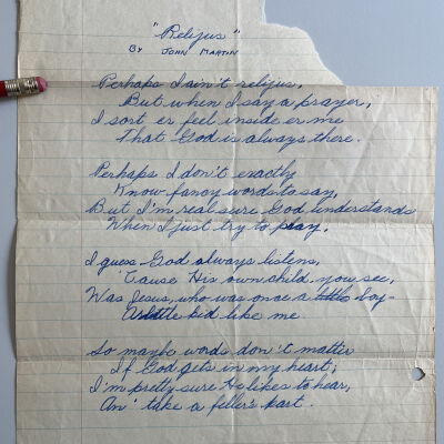 Poem "Religus" by John Martin