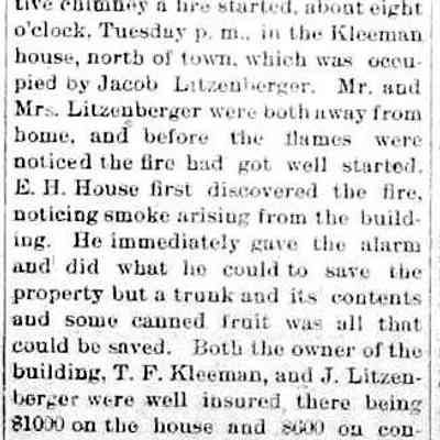 cr1903111304KleemanHouseBurns.jpg: T.F. Kleeman house, Jacob Litzenberger, E.H. House
