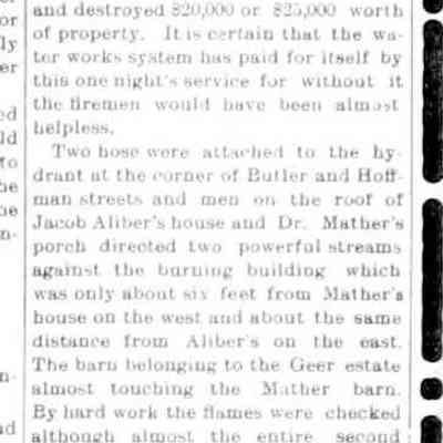 cr1906111601MatherBarnOnFire.jpg: Dan Mather, Jacob Aliber, Geer barn, Captain Adams