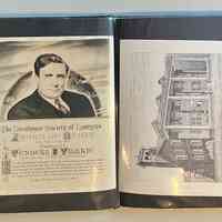          Pockets 6 and 7; Left: Photograph of a Steinberg-illustrated award for Wendell L. Willkie from the Decalogue Society of Lawers, 1945.
Right: International Archives print of Lindenwald, the home of Martin Van Buren signed by Scott Kiefer
   