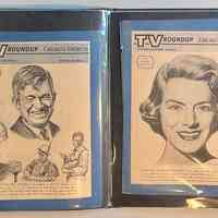          Pockets 22 and 23; Left: TV Roundup covers with Steinberg illustration of Will Rogers
Right: TV Roundup covers with Steinberg illustration of Rosemary Clooney
   