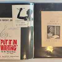          Pockets 32 and 33; Left: Promotional flier for 