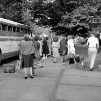 Labor Day buses on Culver St. 1945