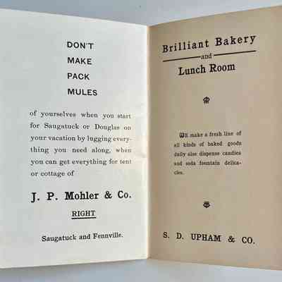 26-27: Ads for J.P. Mohler & Co. and Brilliant Bakery and Lunch Room by S.D. Upham & Co.