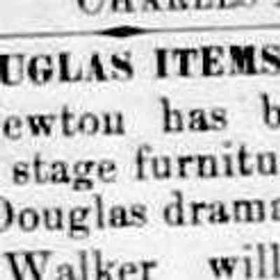 cr1880040901CWNewtonDouglasDramaticClub.jpg: C.W. Newton bought scenery from Douglas dramatic club