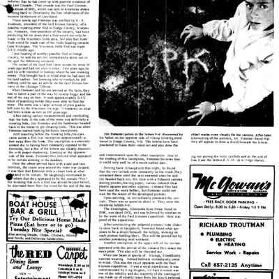 cr1972101205VikingEvidenceFound.jpg: C.G. Forrester and son Jim Forrester believed they found a 1355 Paul Knutson expidition landing stone in Wisconsin. The authenticity of the referenced Kensingont Stone is disputed.