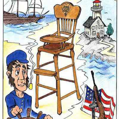 Helen's Chair and the History of the World: Summer cottages are the unchanging backgrounds against which many area families chart their growth - and many stories of adventure are hidden among the furniture of these time-worn places.

The quaint old white house at 256 Spear Street is one of the oldest in the village and holds a century and a half of stories - those of ships, ship captains, lighthouse keepers, of a local doctor and his wife who saved a little girl by giving her a home, of boys returning from the tragic American Civil War, of women and men going off to Europe and Asia to serve their country. The world in peace and war.

Still standing among theses ghosts is a tall highchair bought in 1808 for little Helen Job, the first of four daughters of an American diplomat, Frederick W. Job and his wife. Helen's ownership of the chair was followed by that of her sisters Virginia, Mary Bell, and Cordelia.

AS a young woman, Helen worked for the Red Cross during World War I, while Cordelia, was a teacher in the Philippines when World War II broke out, and subsequently found herself a prisoner in a Japanese concentration camp for much of the war - to be liberated by the American general, McArthur, in 1945.

The next generation of the family was three girls and five boys. All of the boys served in World War Two - William, Robert, Richard, Frederick, and Jack - some in the pacific some in Europe. William was an Army air bombardier who crash landed a number of his 26 missions, but came home without a scratch.

And soon there was a third, then fourth, and now fifth generation - each and every one occupying "Helen's Chair" - surrounded by that many generations of stories.

The little house and its chair speak the history of the world.