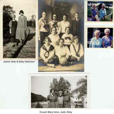 Boyce album - loose pics.jpg 2MB: Jessie Veits & Abby Robinson, Cousin Mary Irene, Judd, Abby