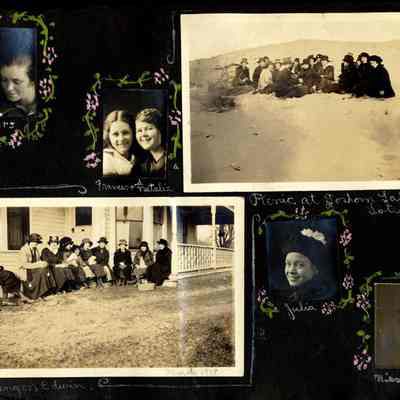Boyce p5.jpg 1.9KB: Frances & Natalie, March 1918 Picnic at Goshorn Lake - Lots of fun!, Calling on Edwin, Leah, Miss Petertyl ?