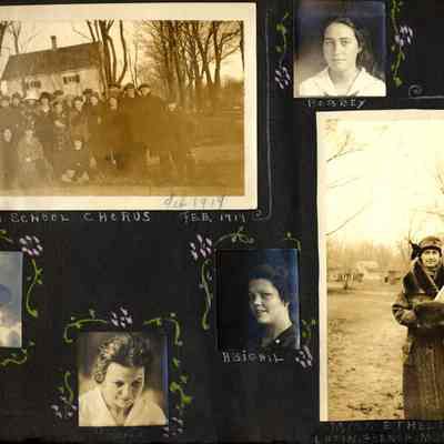 Boyce p7.jpg 1.7MB: High school chorus Feb 1919, Gracie, Abigail, Bobbey, Miss Ethel Turnbull - Latin, French, Music