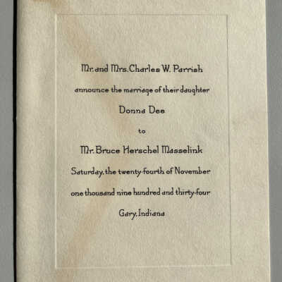 Parrish wedding invitation