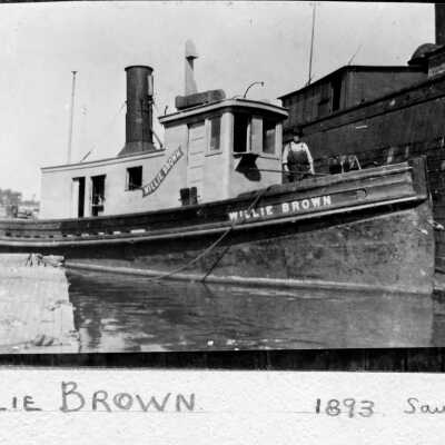Willie Brown 1893 - US80317 Built Buffalo, N.Y. by Van Slyke & Notter 1871 for the Chicago Vessel Owners Towing Company. ,"1871 the tug owners raised the tariff so high as to almost prohibit business, in consequence of which the vessel owners combined, raising a capital stock company called the Vessel Owners’ Towing Company" (History of Chicago, Andreas 1885) ,The capital stock was $60,000, and the company declared a dividend each year for fifteen years, sufficiently large to reimburse the original stockholders. In 1895 the company discontinued business and sold out the tugs.(Maritimehistoryofthegreatlakes.ca) By:j.mcvea(at)yahoo.com: Willie_Brown_tugboat