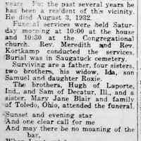          cr1932081204WesleyMize.jpg 58KB; Wesley Alexander Mize obituary from the August 12, 1932 Commercial Record
   