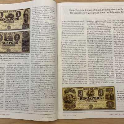 Singapore, Michigan: Ghost Town Bank Notes, the Numismatist, January 2008, Ken Cook: part 2 of 3