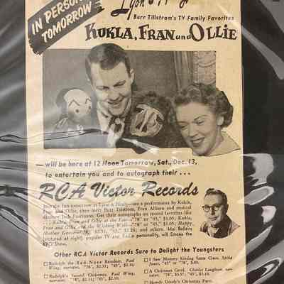 Burr Tillstrom publicity materials