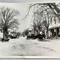 Butler Street in Winter with sleighs