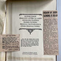 Mary Koning funeral booklet 1939