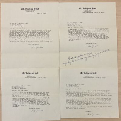 Reservation letter, Mt. Baldhead Hotel