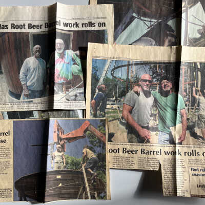 Root Beer Barrel restoration clippings
