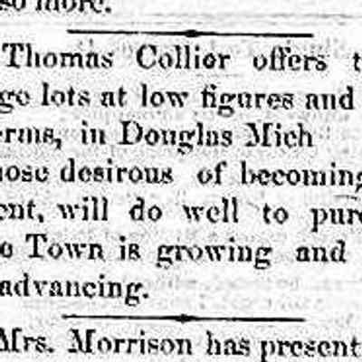 cr1868080604ThomasCollierSellsDouglasLots.jpg: Thomas Collier selling Douglas village lots