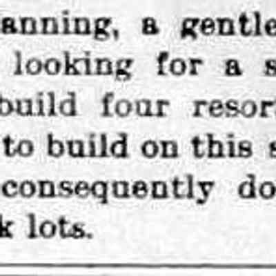 cr1898072201ManningLooksFor4CottageSites.jpg: R.H. Manning of Chicago looking for land to build four cottages