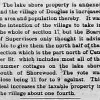          cr1904101405DouglasAnnexesLakeshore.jpg; Douglas annexed lake shore property north of Center Street and Shorewood to increase taxable property
   