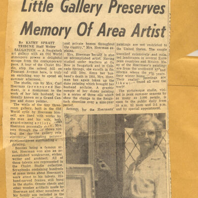 South Haven Daily Tribune, July 26, 1967: Sign is visible in upper photo of arched, stone entryway