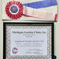          1976 ARBA Bicentennial Ribbon and framed 2011 50-years membership certificate
   